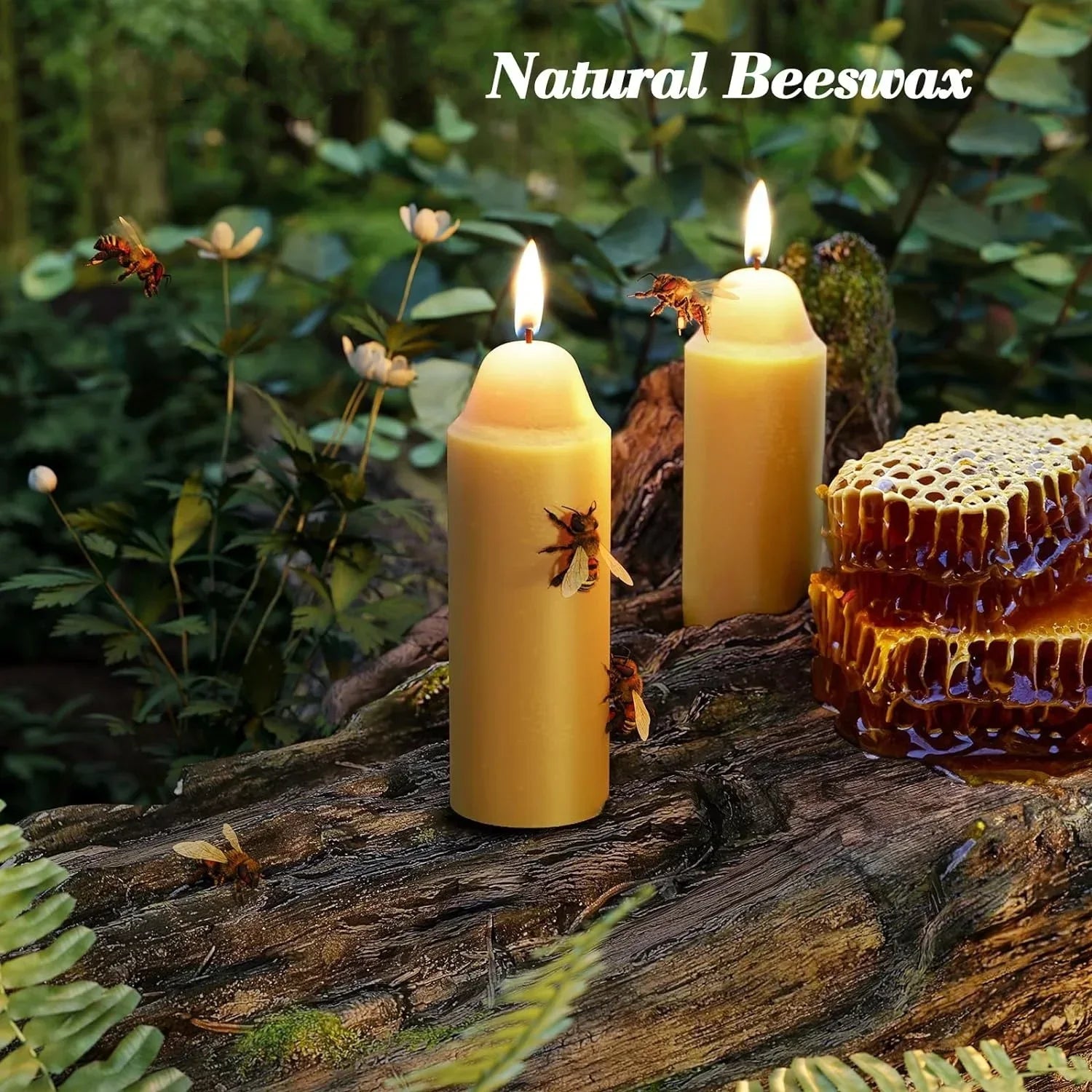 12-30PCS Beeswax Candles Emergency Candles Handmade Pilliar Candles Smokeless - Your Ritual Hub 