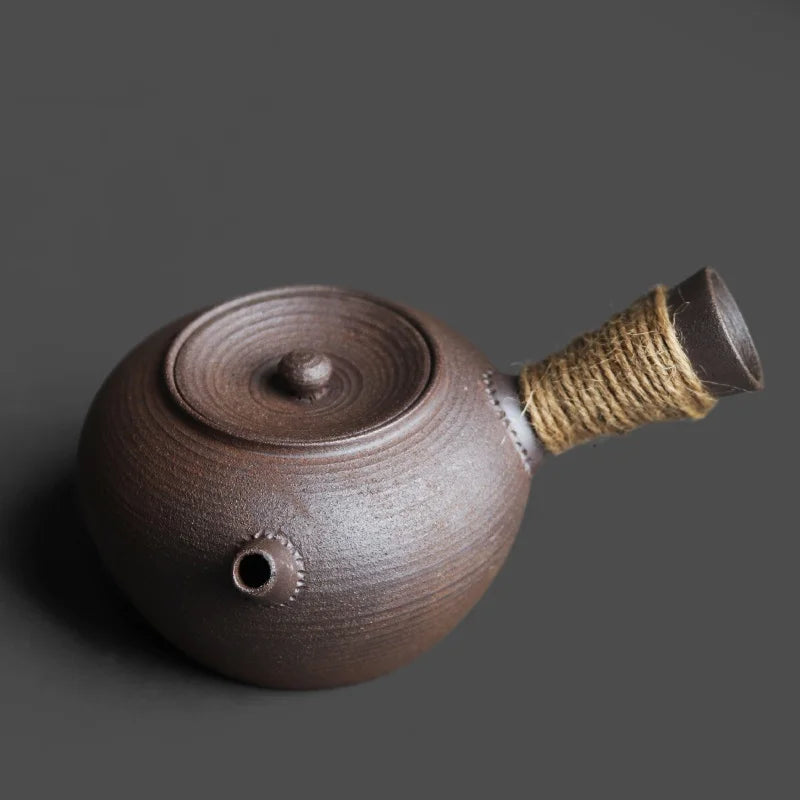 Handmade Coarse Pottery Kung Fu Teapot – Retro Japanese Style Ceramic Tea Maker
