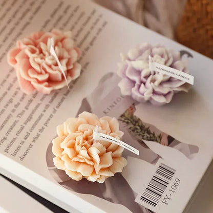 3D Carnation Flower Candle Home Decoration