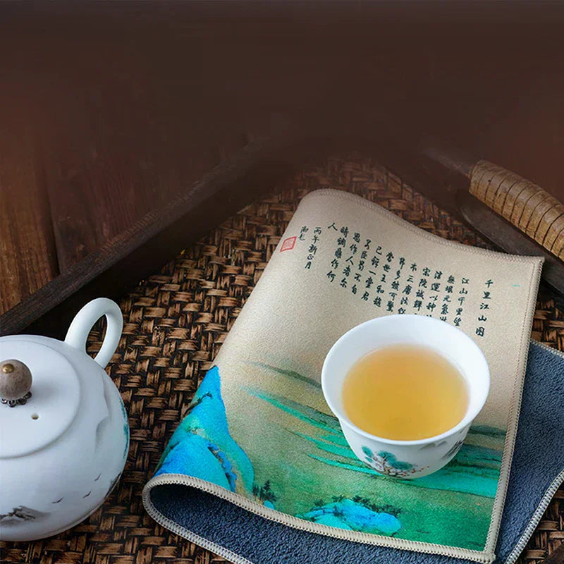 Premium Retro Painted Tea Cloth — 30×18cm