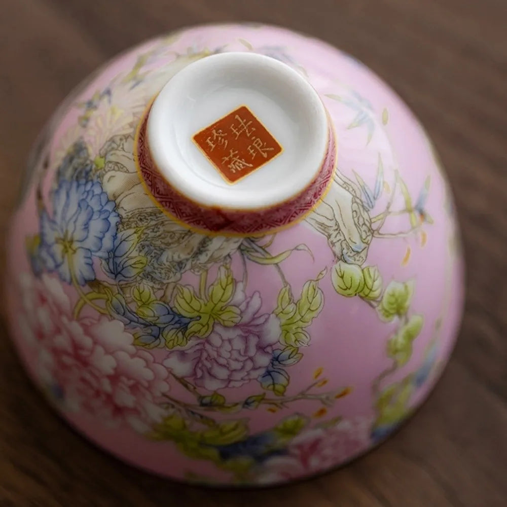 6pcs/set Kung Fu Tea Set Flower Tea Cup 65ml Chinese Style