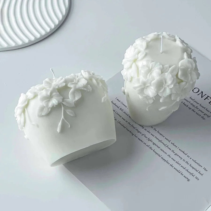 1pc Nordic Floral Scented Candle Set Handmade Soy Wax Aromatherapy Candle with 3D Flower - Your Ritual Hub 