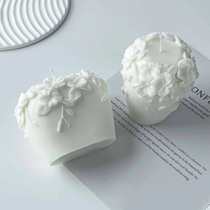 1pc Nordic Floral Scented Candle Set Handmade Soy Wax Aromatherapy Candle with 3D Flower