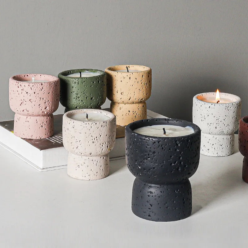 European style simple cement household scented candle empty cup - Your Ritual Hub 