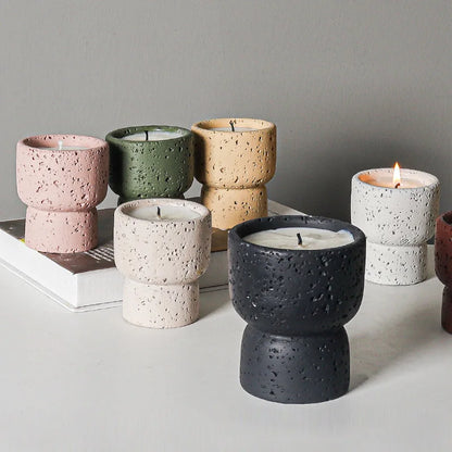 European style simple cement household scented candle empty cup