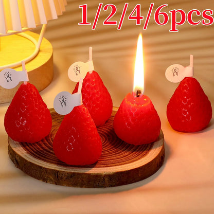15-Pack Strawberry-Shaped Scented Soy Wax Candles