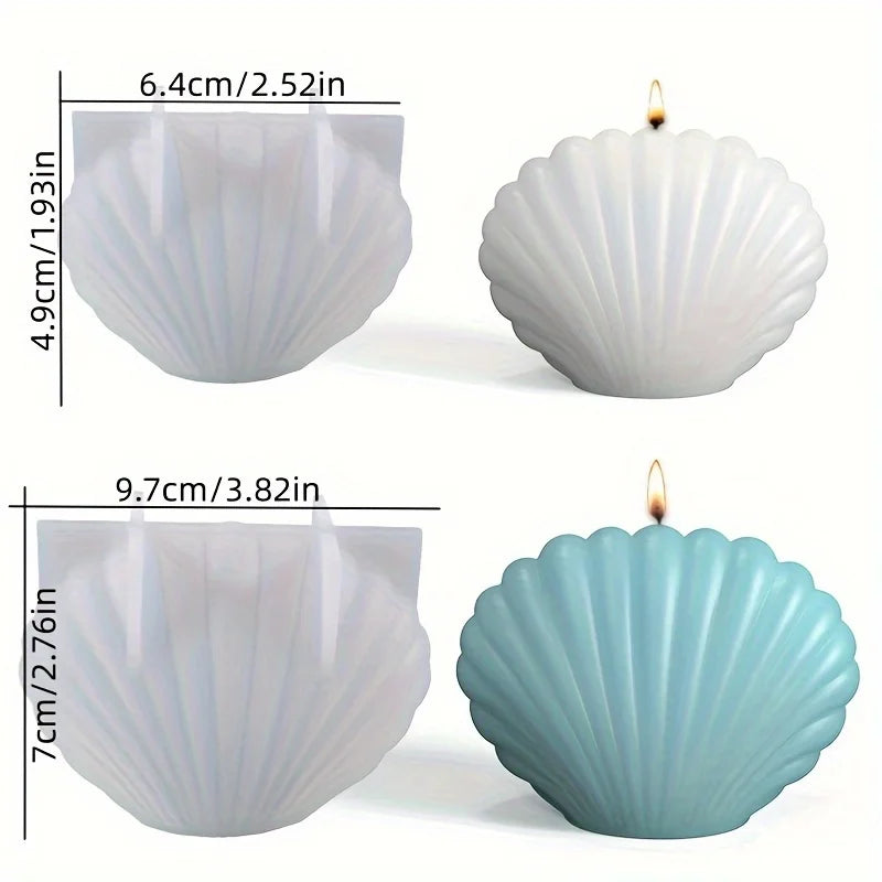 1pc 3D Shell Silicone Scented Candle Mold for DIY Aromatherapy Wax and Clay Crafts - Your Ritual Hub 