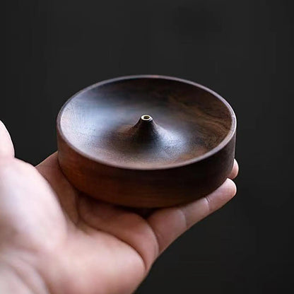 Hand-Carved Circular Incense Burner Holder