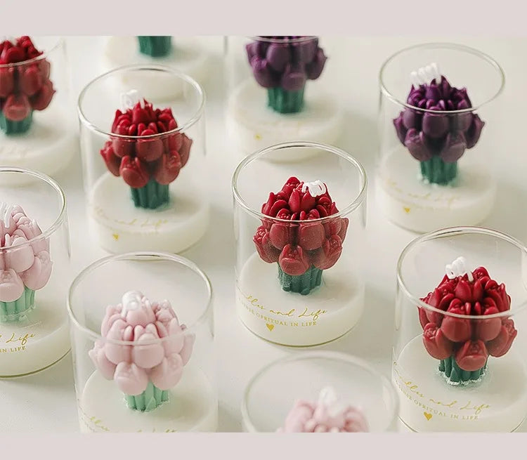 Handmade Tulip Bouquet Candle Scented Candle Aromatherapy Soy Wax Candle - Your Ritual Hub 