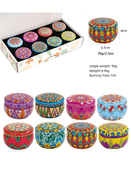 8-Pack Soy Wax Scented Candle Tin Set