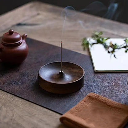 Hand-Carved Circular Incense Burner Holder