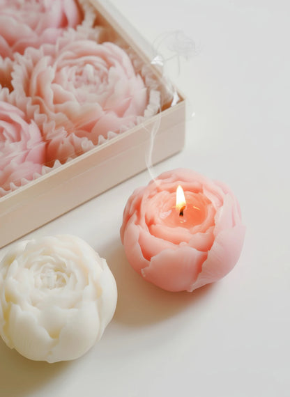 Rose Flower Soy Wax Candle Gift Set