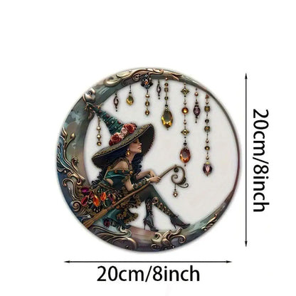 8x8 inch Charming Moonlight Witch Sun Catcher .