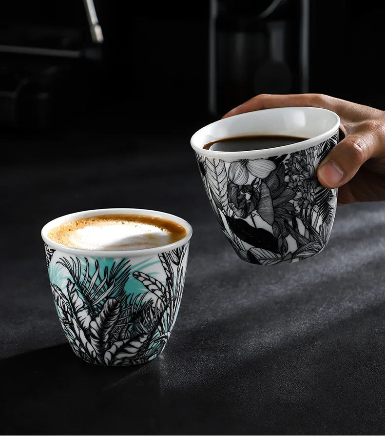 BINCOO Ceramic Coffee Cup Jungle Flower Series - Your Ritual Hub 