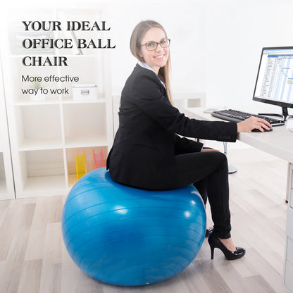 Exercise Ball 45cm/55cm/65cm/75cm Thickened Yoga Ball with Foot Pump for Stability Balance Pilates Physical Fitness Exercise