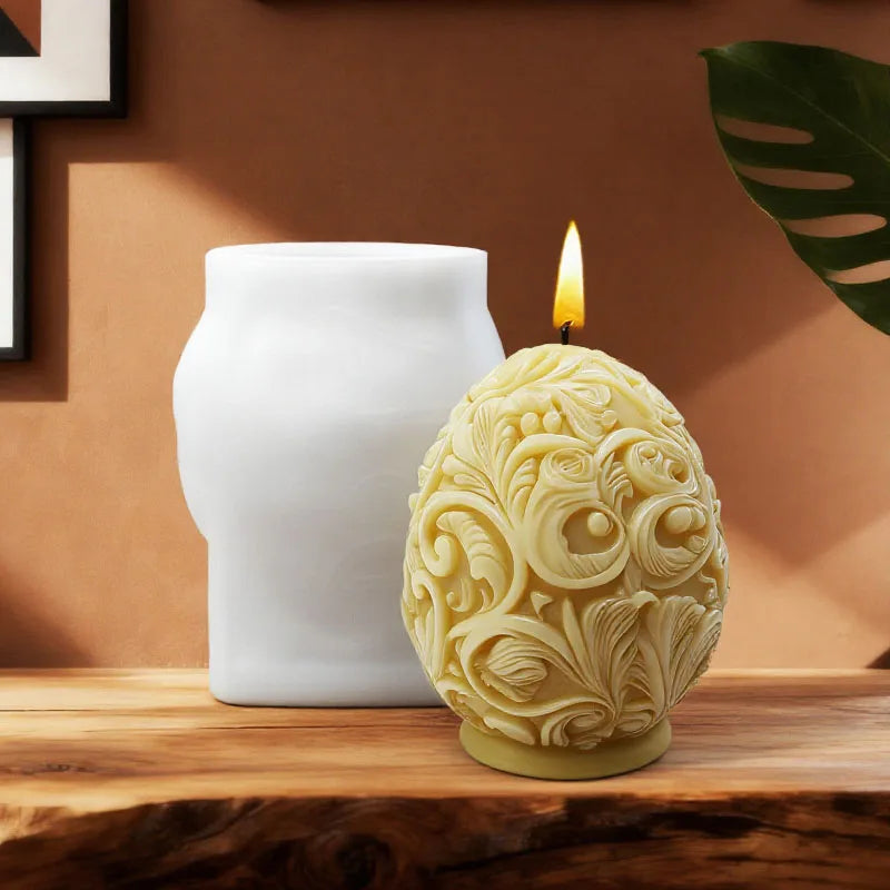 Gilded Baroque Easter Egg Candle Mold Silicone - Your Ritual Hub 