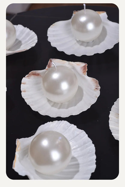 1PC Ocean Wind Pearl Shell Scented Candle Ins Wind High Value Scented Candle Souvenir Home Party Scene Decoration