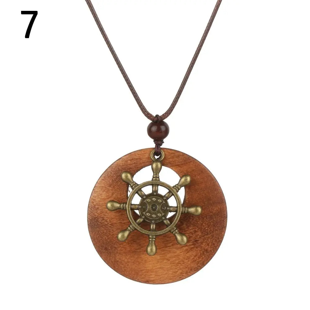 Mode Lange Pullover-Kette Holzperlen Quaste Boho Bohemian Halskette Schmuck Nepal Holzperlen-Anhänger-Halskette