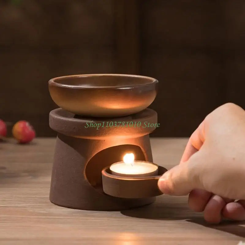 Ceramic Wax Melt Warmer & Oil Burner Set with Spoon