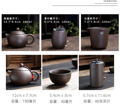 Portable Ceramic Teaware Set Chinese Tradition Kung Fu Tea Set With Bag Gaiwan Tea Cups