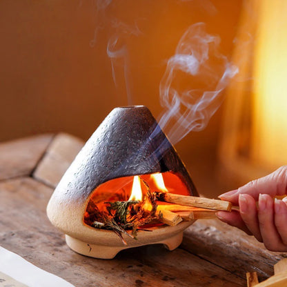 Ceramic Incense Burner Smudging Bowl with Ash Catcher Heat-Resistant Incense Censer for Yoga Home Decor & Thoughtful Gift