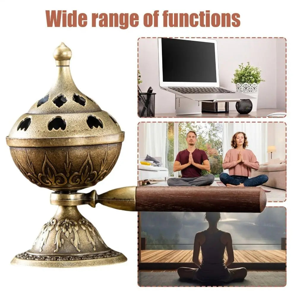 Elephant Lotus Incense Burner — Vintage Alloy Censer