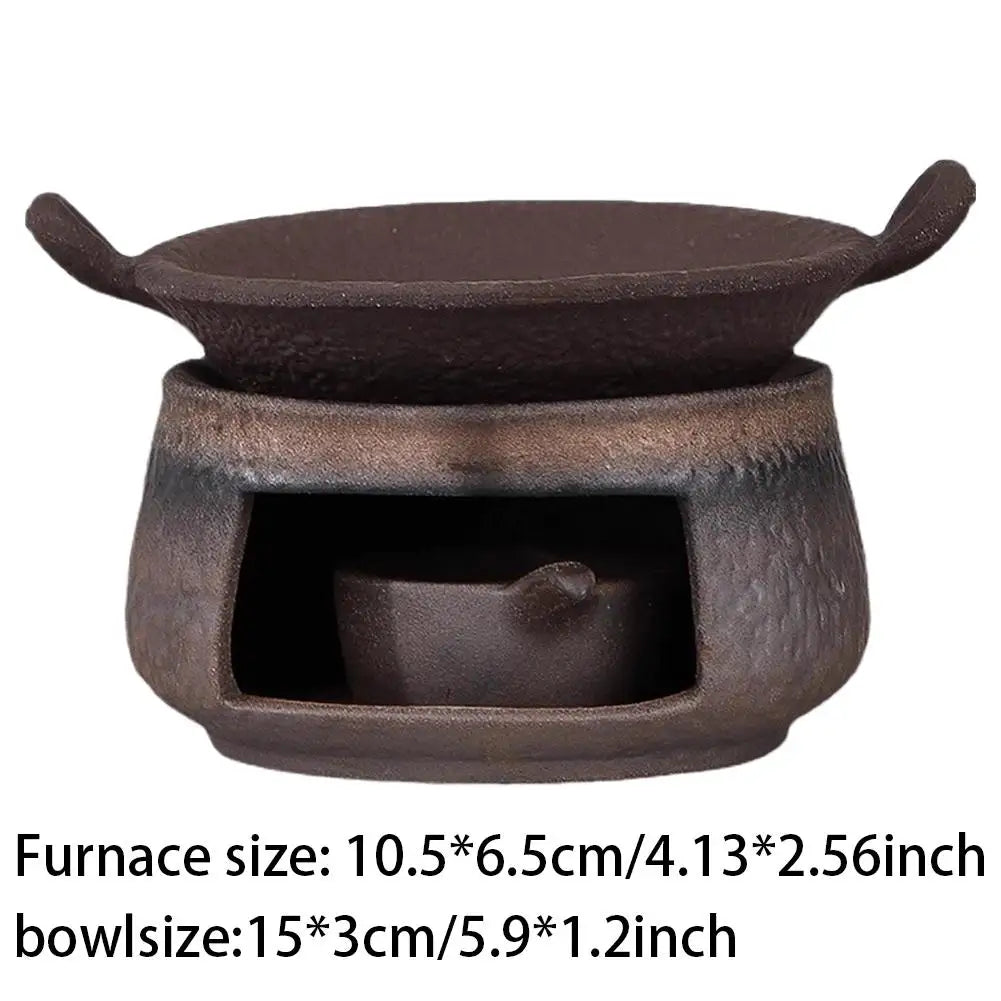 Coarse Pottery Herb Burner, Multi-Functional Ceramic Aromatherapy - Your Ritual Hub 