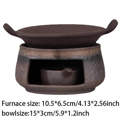 Coarse Pottery Herb Burner, Multi-Functional Ceramic Aromatherapy