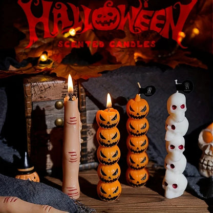 1/3 st Halloween doftljus långa, gotiska sojavaxdekorationer för fest, hem, festlig atmosfär, prydnader, presenter