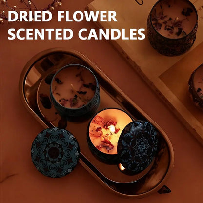 Dried Flower Soy Wax Candle in Tin