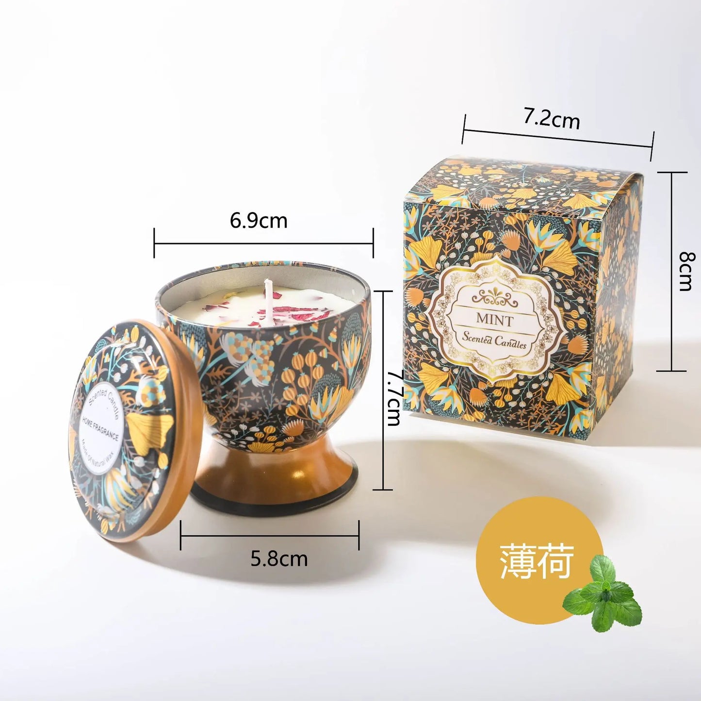 Ljuspresentkit Sojavax Aromaterapi Burk Ljus i Plåtburk Lyxiga Bröllopsgåvor Brudtärna Souvenir för Gäster Heminredning