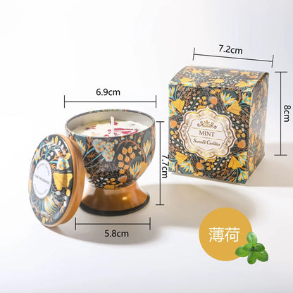 Ljuspresentkit Sojavax Aromaterapi Burk Ljus i Plåtburk Lyxiga Bröllopsgåvor Brudtärna Souvenir för Gäster Heminredning