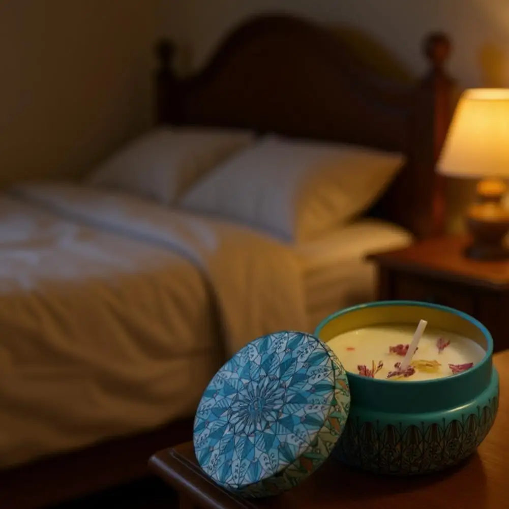 Dried Flower Soy Wax Candle in Tin