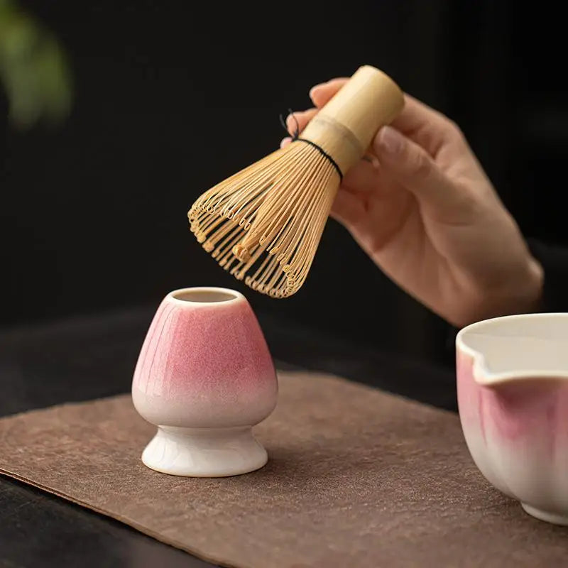 Ceramic Japanese Matcha Whisk & Teaspoon Holder Stand