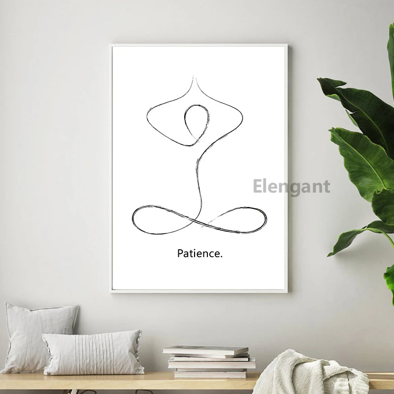 Yoga Wall Art Print Meditation Poster Yoga Symbol Breath Quote - Your Ritual Hub 