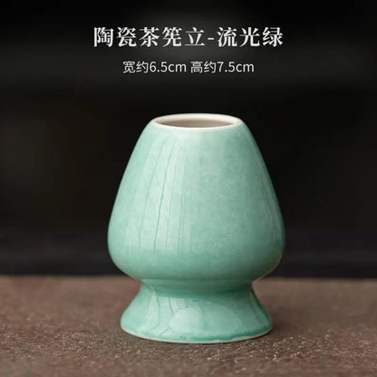 Ceramic Japanese Matcha Whisk & Teaspoon Holder Stand