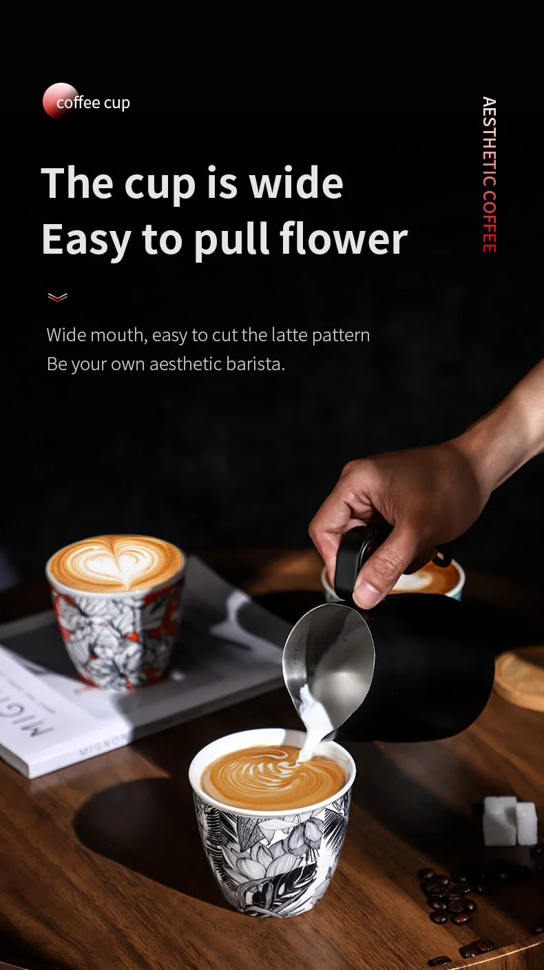 BINCOO Ceramic Coffee Cup Jungle Flower Series - Your Ritual Hub 
