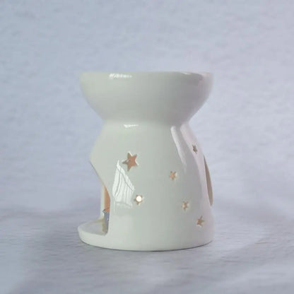 Ceramic Cutout Aroma Burner & Wax Melter with Spoon