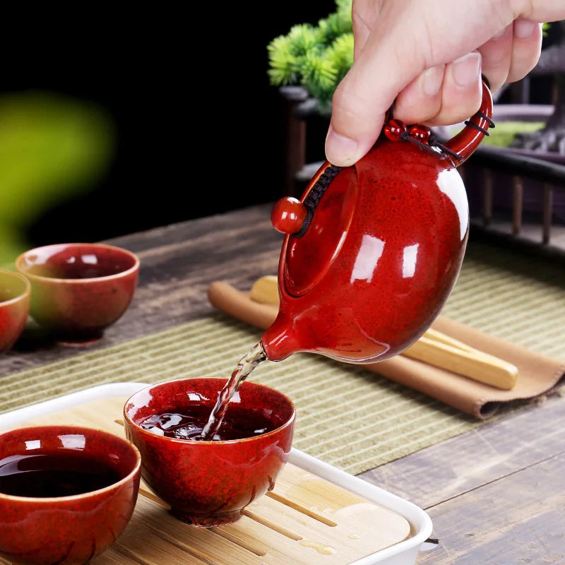 Travelling Bag 4 Cups Chinese Kung Fu Tea Set Travel Set Ceramic