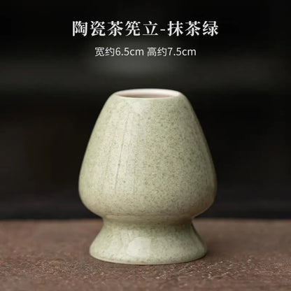 Ceramic Japanese Matcha Whisk & Teaspoon Holder Stand