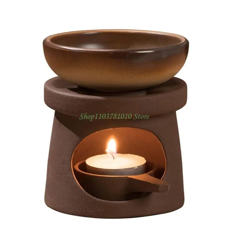 Ceramic Wax Melt Warmer & Oil Burner Set with Spoon