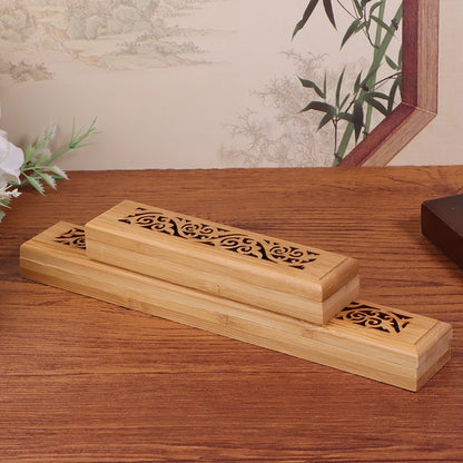 Bamboo Incense Burner Box with Ash Catcher Plate