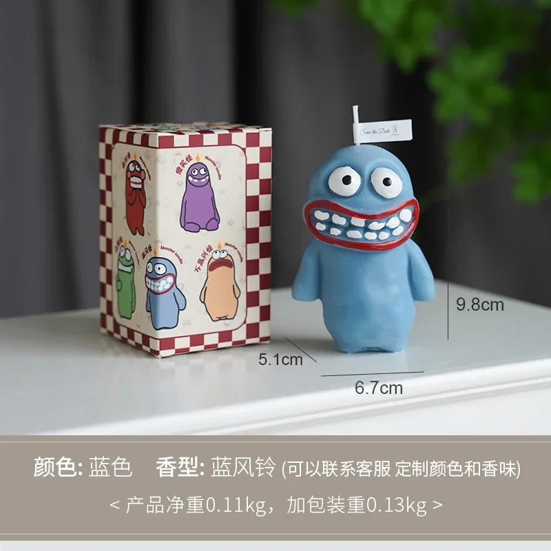 Earthlings Monster Scented Art Candle - Cute Quirky Character Handmade Aromatherapy Candle (Variants A-E)