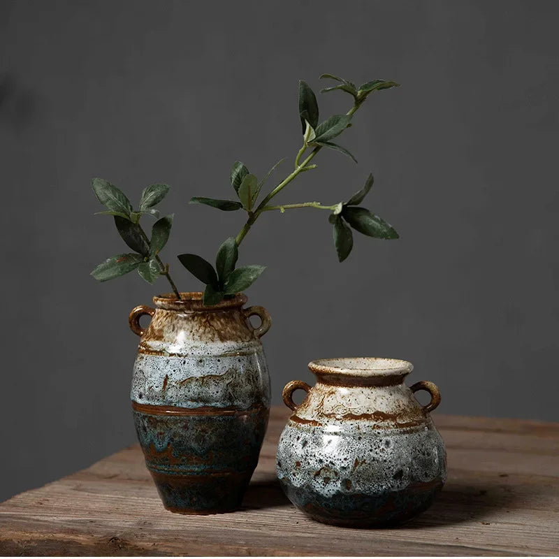 Retro Ceramic Vase — Handcrafted Hydroponics & Flower Arrangement | Your Ritual Hub