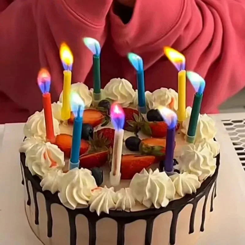 Multicoloured Colourful Flame Candles, 5/12 Pack, Suitable for Birthday Cakes, Birthday Party and Wedding Decorations - Your Ritual Hub 