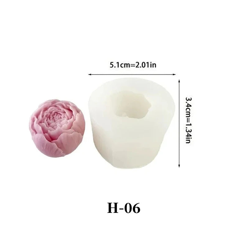 Rose Bud Candle Silicone Mould Diy Flower Handmade - Your Ritual Hub 