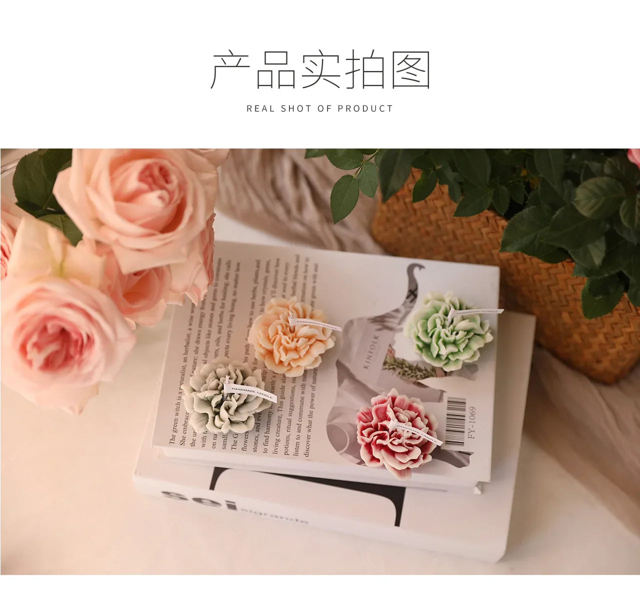 3D Carnation Flower Candle Home Decoration