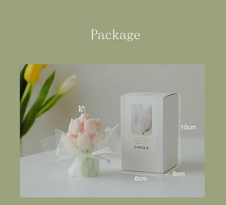 Handmade Tulip Bouquet Soy Wax Candle