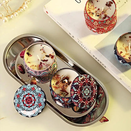 Dried Flower Soy Wax Candle in Tin