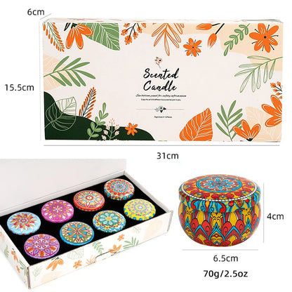 8-Pack Soy Wax Scented Candle Tin Set